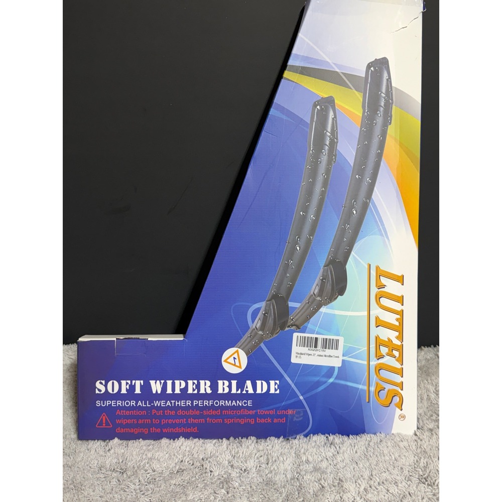 Luteus 22 Inch Soft Wiper Blade Set All Weather Performance Multi Adapter 2PK